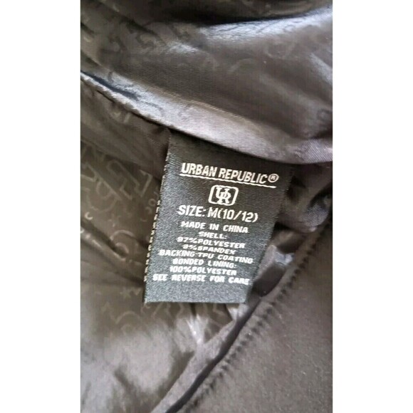 Urban Republic Hooded Jacket Size Medium 10/12 Kids Black Softshell Fully Lined - Picture 3 of 14